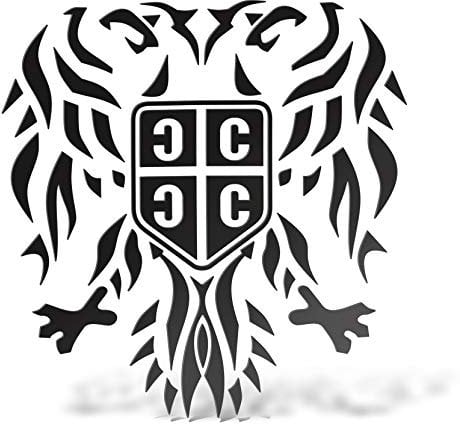 Erreinge Sticker Serbien Black Eagle Schriftzug PVC für Abziehbild Tapete Auto Moto Helmet Camper Laptop - 35 cm