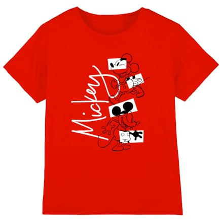 Mickey Mouse Boy's Mickey Mouse Geometric Shapes Unisex Kids T Shirt T-Shirt