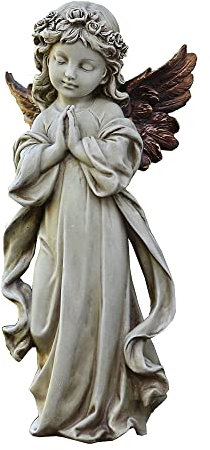 Napco 11231 Engel betend mit Bronze Flügel Garten Statue, 31,8 cm