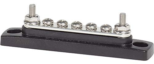 Blue Sea Systems 2304 100 Amp Mini BusBar with 5 screws, One size, Without Cover, Black