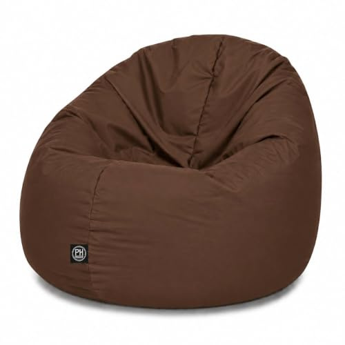 PATCH HOME 2 in 1 Funktion Sitzsack Sessel Bean Bag Sitzsäcke Gaming mit Reißverschluss bereits befüllt - Ø 145cm - Braun