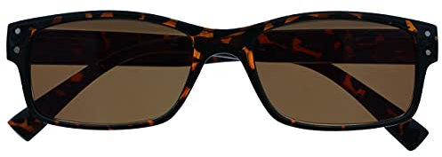 OPULIZE UV Reader Braune Schildpatt Sonnen-Leser Lesebrille UV400 Herren Frauen UVSR012 +2,00