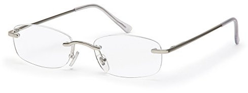 Filtral Randlose Lesebrille/Rahmenlose Unisex Lesehilfe mit Federbügeln für Damen & Herren in silber matt / + 3,00 dpt. F4538666