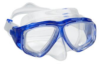 Speedo Unisex-Adult Swim Snorkel Dive Mask Anti-Fog with Nose Cover Adventure Series, M Blue, One Size