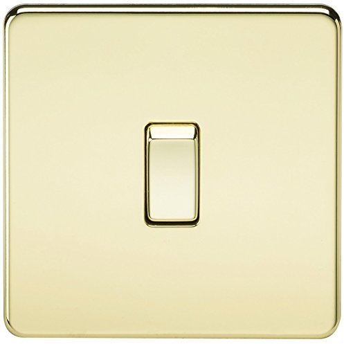 Knightsbridge SF8341PB Screwless 20 A 1-Gang DP Switch, Polished Brass