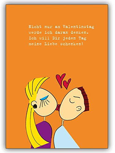 Kartenkaufrausch 1 Liebeskarte: Kuss Grußkarte für Verliebte, denn jeder Tag istLiebes Tag • feine Grusskarte mit Umschlag für liebe Worte
