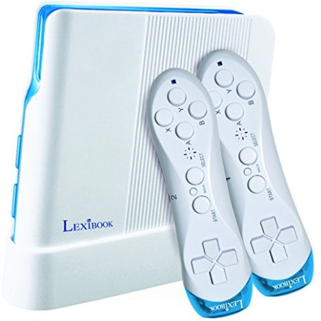 LEXIBOOK JG7425 Consola de Videojuegos, 221 Juegos y Controladores inalámbricos, Blanco/Azul