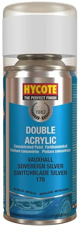 Hycote Double Acrylic Aerosol Car Spray Paint, Vauxhall - Sovereign Silver, 150 ml