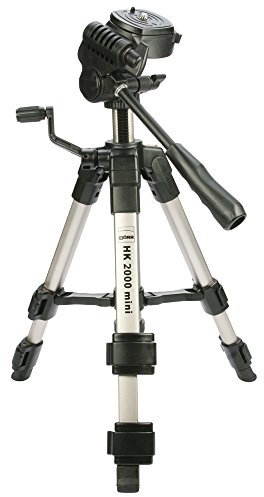 Dörr HK-2000 Mini Foto/Video Stativ mit 3-Wege Stativkopf, Schnellwechselplatte und Stativtasche Silber