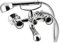 Chrome Plated Bath Filler + Shower Mixer, Wall Mounted, Fittings Included