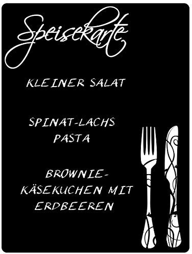 Wandkings Wandtattoo Speisekarte Tafel aus Tafelfolie 70 x 93 cm, schwarz, selbstklebend