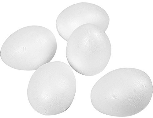 Creativ 543241 Styroporeier, H: 8 cm, 50 Stück, weiß