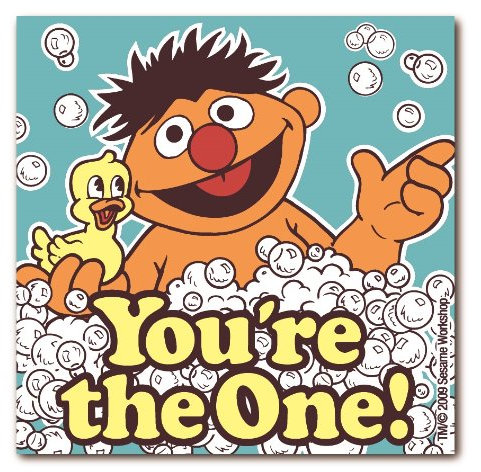 Logoshirt® Sesamstrasse I Ernie I I You're The One I Kühlschrankmagnet I Quadratisch I Recycled I Lizenziertes Originaldesign