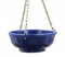 Blumenampel Hänge-Schale + Kette Ø 27 x 11 cm, Effekt blau, 058.L27.64 mit Bodenloch