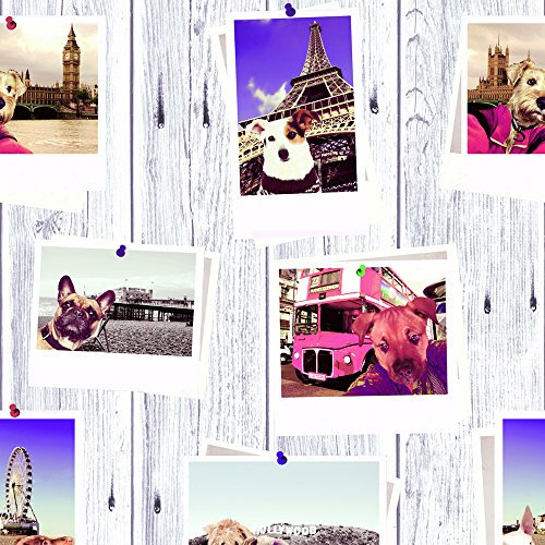 Muriva 102558 Novelties Selfie Dogs Wallpaper Roll -