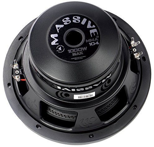 Massive Audio MMA104-10 Inch Car Audio 1,000 Watt MMA Series Subwoofer, Dual 4 Ohm, 2.5 Inch V.C (10 Inch - 1,000 Watt)