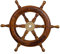 Dekoratives Steuerrad aus Holz mit Messingnabe. Von S bis XL Nautik Optik, Boot, Schiff, Maritim (Größe XL - 60 cm)