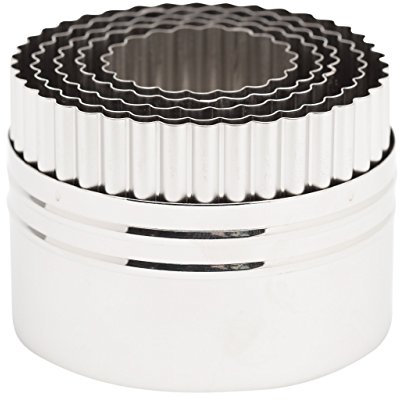 Ateco 14410 Lot de 5 petits emporte-pièces ronds double face en acier inoxydable