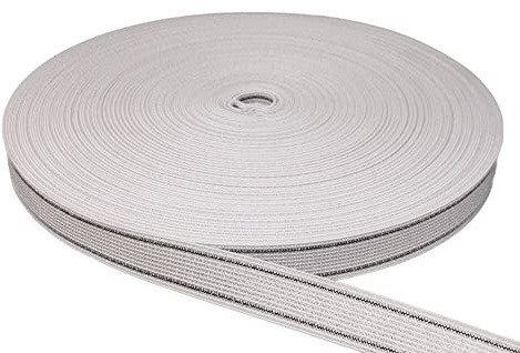 Polster Gummigurte Elastikmaterial Weiss 3cm breit / 2 Streifen Dehnung 80% Meterware