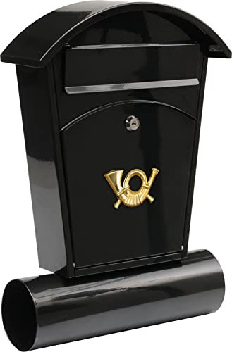 MAILBOX 480x280x80MM BLACK METALLIC