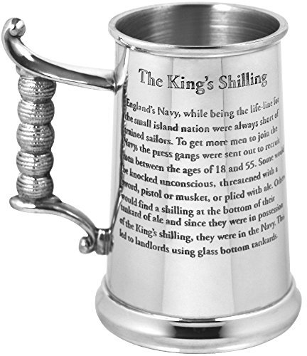 English Pewter Company Sheffield, England HG170-SERBATOIO con SCILLING King's Shilling Pesante, Argento, 21cm x 17.5cm x 11.6cm (approx. Boxed)