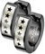 Mianova Unisex Creolen Edelstahl Bicolor Damen Herren Klapp Ohrringe Huggie Kreolen Rund Glanz Breit Schwarz 5 Sterne