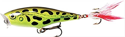 Rapala - Skitter Pop Angelköder - Angelzubehör mit Balsaholz - Süßwasser Spinnköder - Lauftiefe Topwater - Fischköder 5cm, 6g - Hergestellt in Estland - Lime Frog, Limettenfrosch