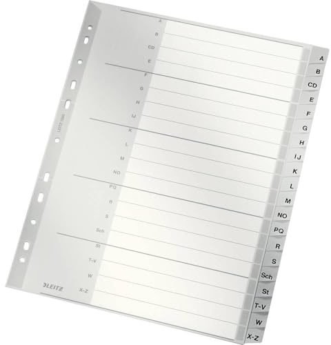 Leitz 12600000 Alphabetic tab index Cartoncino Grigio intercalare