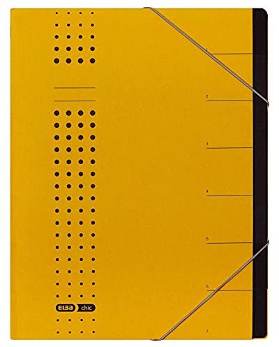 SIGEL ELBA chic-Ordnungsmappe, A4 gelb, F‰Cher 1-7, Karton VE = 1