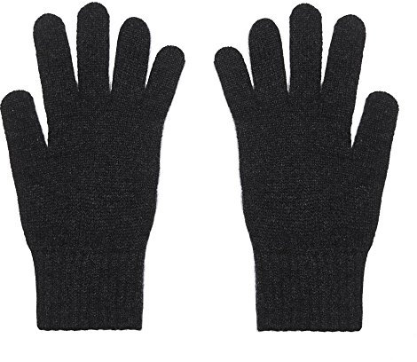 2-schichtige Damenhandschuhe aus purem Kaschmir, anthrazit