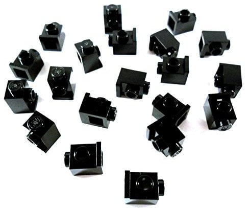 20 Stück LEGO Lampenstein / Konverter 1x1 Noppen in Schwarz.