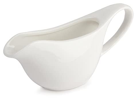 Olympia Lumina Fine China Sauce Boat 95ml 3.2fl oz (Pack of 6) | Rolled edges provide chip resistance; fully vitrified body is safe for ovens, microwaves, and commercial dishwashers.