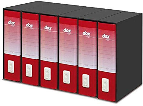 Esselte Dox 1 A4 Lever Arch File, Red, Pack of 6