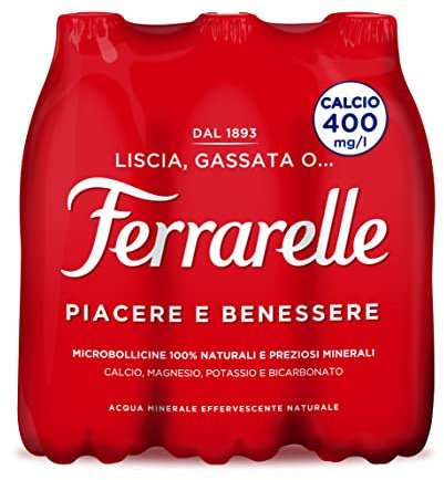 Ferrarelle Acqua Minerale Effervescente Naturale, 6 x 0.5 L