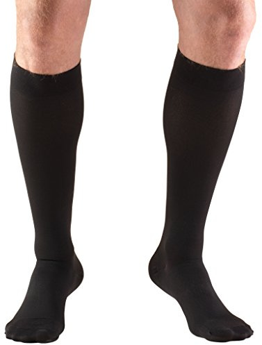 Truform 30-40 mmHg Compression Stockings for Men and Women, Knee High Length, Closed Toe, Black, Medium