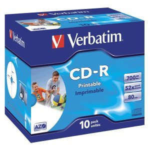 Verbatim CD-Rohlinge 700MB/80min bedruckbar im Jewel Case VE=10 Stück