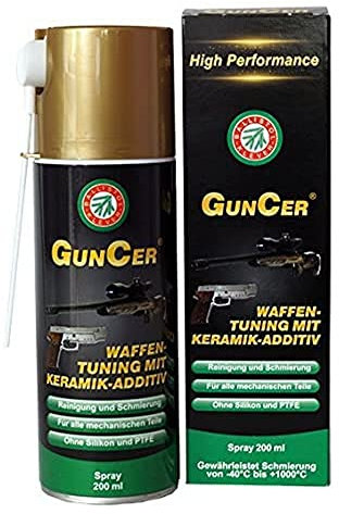 BALLISTOL 22166 GUNCER Keramik-Waffenöl 200ml Spray – Temperaturbeständige Waffenpflege, Schmiermittel, Korrosionsschutz, Schwarz