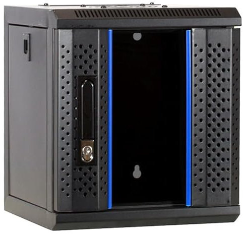 DSIT 4 HE - 10 Zoll Serverschrank - mit Glastür - (BxTxH) 312x310x264mm - Schwarz - für Zuhause und im Büro