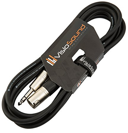 VisioSound Male XLR to 6.35mm Stereo TRS Jack Lead/Balanced Signal/Audio Speaker Cable 3m Black