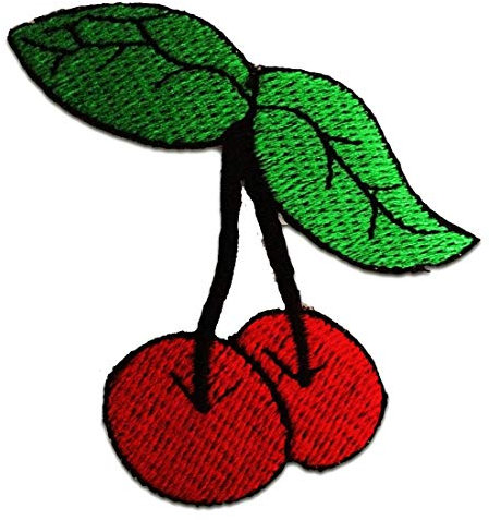 Catch the Patch Kirsche Frucht Obst - (Größe: 7,5 x 7 cm) Aufnäher, Bügelbilder, Aufbügler, Applikationen, Patches, Sticker zum Aufbügeln oder Aufnähen – für Kleidung, Taschen, Jacken