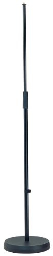 K&M König & Meyer 26000.500.55 Microphone Stand - Heavy Round Base Adjustable Height - Professional Grade - German Made - Black
