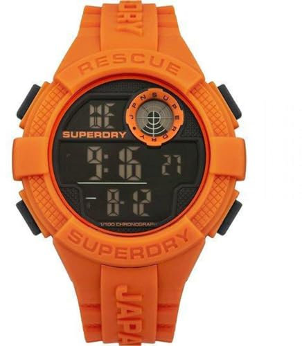 Superdry Herren Digital Quarz Uhr mit Silikon Armband SYG193O
