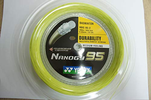 YONEX Nanogy 95-200m Rolle Gelb - Badmintonsaite, Badmintonstring