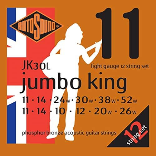 Rotosound Phosphor-Bronze-Saiten für 12-saitige Akustikgitarren Light 11-11/14-14/24-10/30-12/38-20/52-26