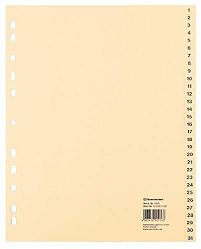 Soennecken Register 1925 DIN A4 1-31 volle Höhe Tauenpapier chamois