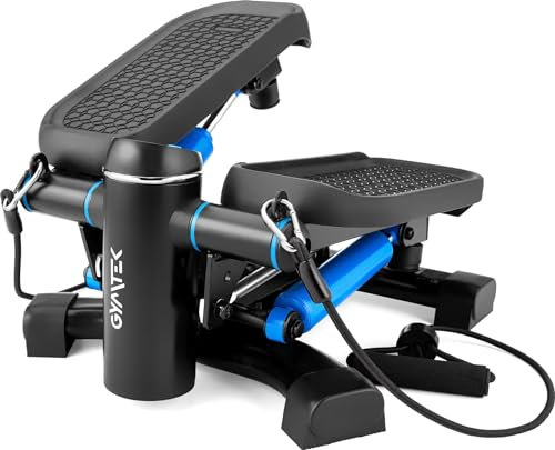 Gymtek XST600 Stepper, Drehstepper mit Haltegriffen & Expanderbänder - Twist Mini Stepper mit LCD, Schrittzähler und Kalorienzähler - Fitness, Pilates, Workout - Stairmaster Sportgeräte Zuhause