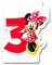 Unique Party 71792 - Café Disney Minnie Mouse 3rd Birthday Candle