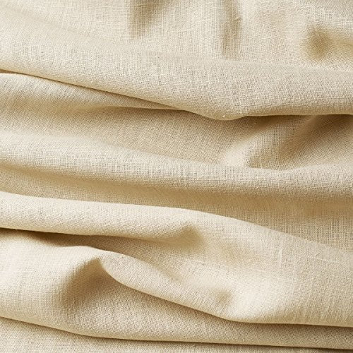 Leinen Naturell - 100% pures Leinen mit körniger Leinenstruktur - weicher Fall - vorgewaschen - Flachs-Beige - Meterware
