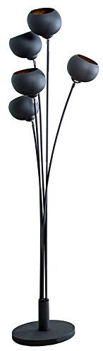 invicta INTERIOR Moderne Design Stehlampe MAGMA 170cm schwarz gold Lampe Blattgold Optik Stehleuchte Wohnzimmerlampe