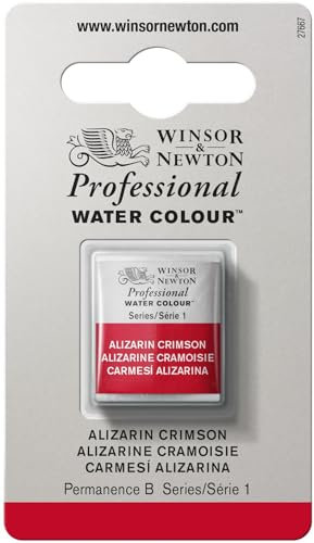 Winsor & Newton Aquarelle Professionnel - Peinture Aquarelle, Haute Luminosité, Résistante à la Lumière, Qualité Archive, Demi Godet, Couleur Alizarine Cramoisie